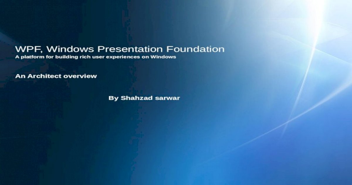 windows presentation foundation nedir