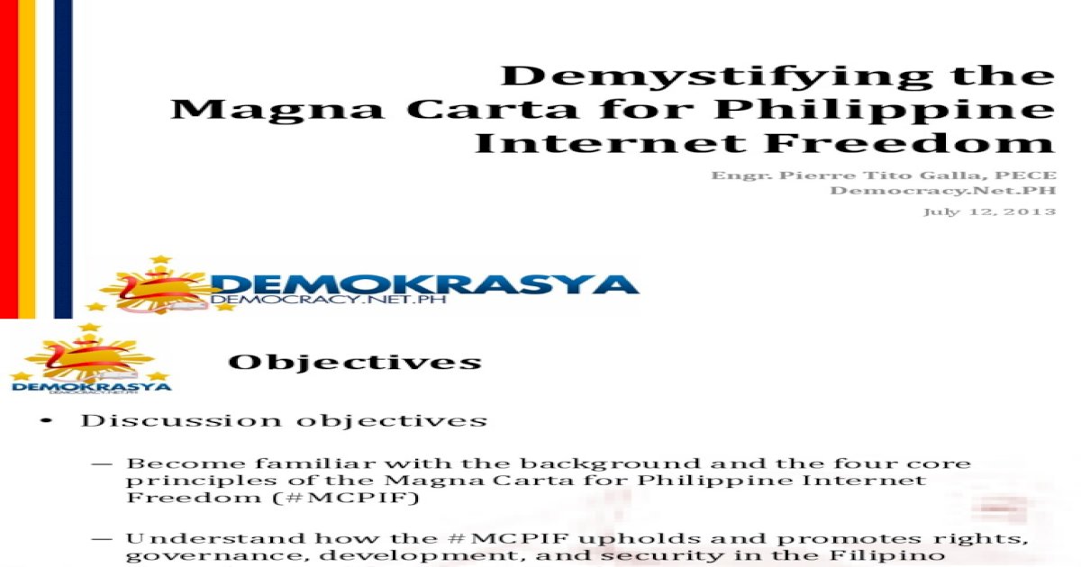 magna carta for philippine internet freedom essay