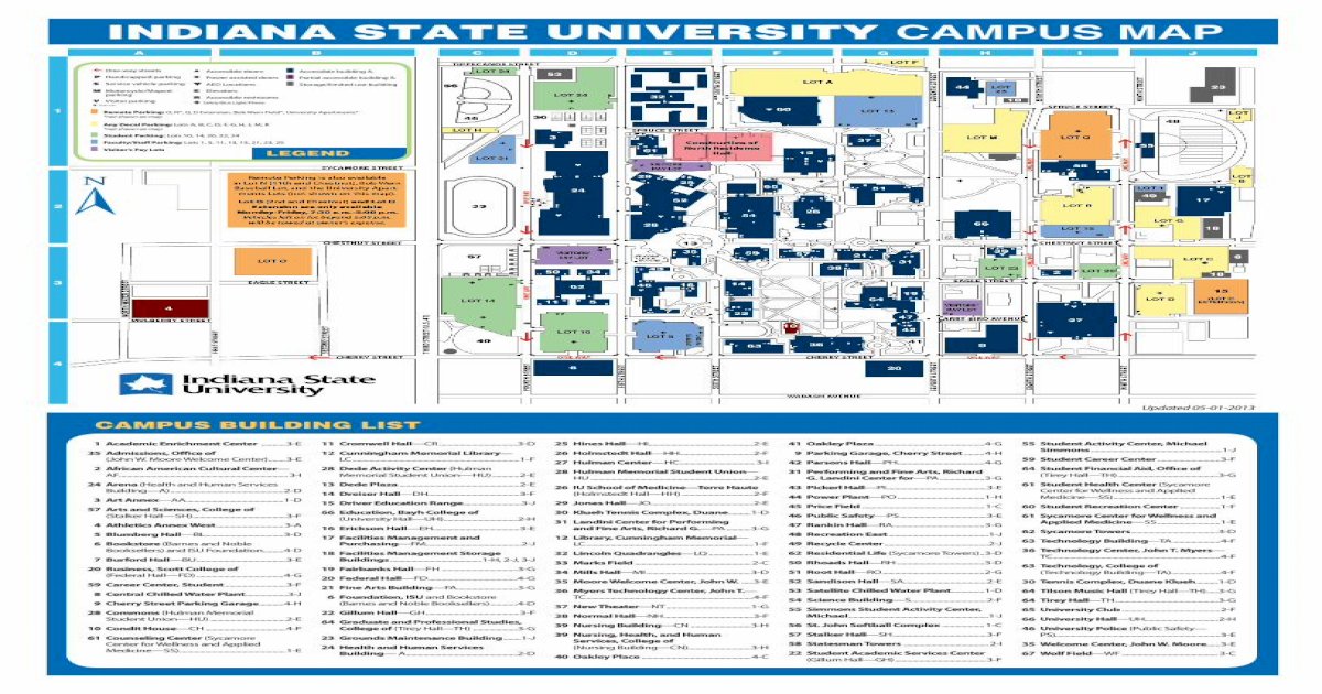 Indiana State University Campus Map · Pdf Fileindiana State University