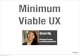 Minimum Viable User Experience