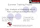 Summer training project