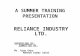 Reliance industries training presentation