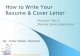 Resume and Cover Letter Writing  Session - Taher - Resala - Ver 2.3