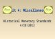 Historical Monetary Standards 4/18/2012 Unit 4: Miscellaneous