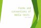 Evaluation: Forms and conventions of media texts