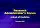 Research Administrator’s Forum School of Medicine November 2005