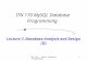 ITN 170 - MySQL Database Programming 1 Lecture 3 :Database Analysis and Design (II) ITN 170 MySQL Database Programming.