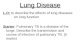 Lung Disease L.O: to describe the effects of lung diseases on lung function Starter: Pulmonary TB is a disease of the lungs. Describe the transmission.