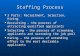 Staffing Process 3 Parts: Recruitment, Selection, Hiring 3 Parts: Recruitment, Selection, Hiring Recruiting – the process of attracting qualified applicants