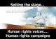 Human rights voices. Human rights campaigns Setting the stage
