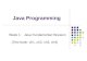 Java Programming Week 1: Java Fundamental Revision (Text book: ch1, ch2, ch3, ch4)