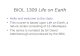 BIOL 1309  Life on Earth