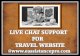 Live chat support for travel website