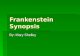 Frankenstein Synopsis By: Mary Shelley. Frame Story  The novel contains a number of "framing devices," which are stories that surround other stories,