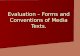 Evaluation – forms and conventions of media texts