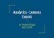 Analytics Lessons Learnt