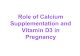 Calcium and Vitamin D Supplementation in Pregnancy
