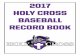 2017 HOLY CROSS BASEBALL RECORD RECORD BOOK. 2017 Baseball Quick Facts ... (Belmont Abbey ’92 / 2nd Year) ... 1962, 1963) MLB Draft Selections 116 Team Information 2016 Overall Record