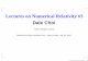 Lectures on Numerical Relativity # .Lectures on Numerical Relativity #3 Dale Choi KISTI, Daejeon,