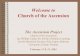 Welcome to Church of the Ascension - · PDF fileWelcome to Church of the Ascension The Ascension Project Church of the Ascension Jay Phillips Center for Jewish-Christian Learning ...