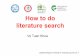 How to do literature search - Fukushima Medical literature search Vo Tuan Khoa Epidemiological Research