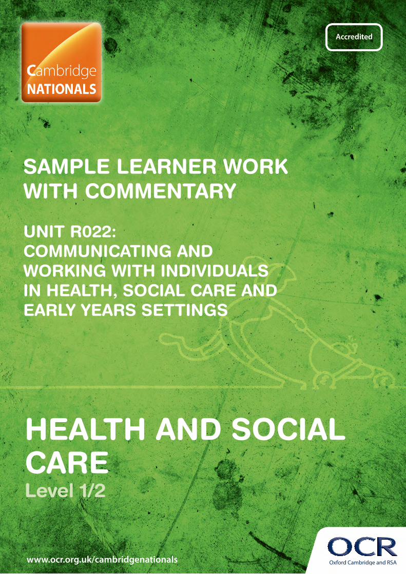 r022 health and social care model assignment