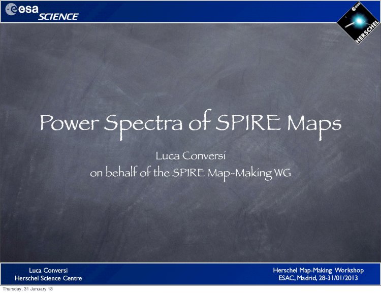 Power Spectra of SPIRE Maps - Herschel - Cosmosherschel.esac.esa.int ...