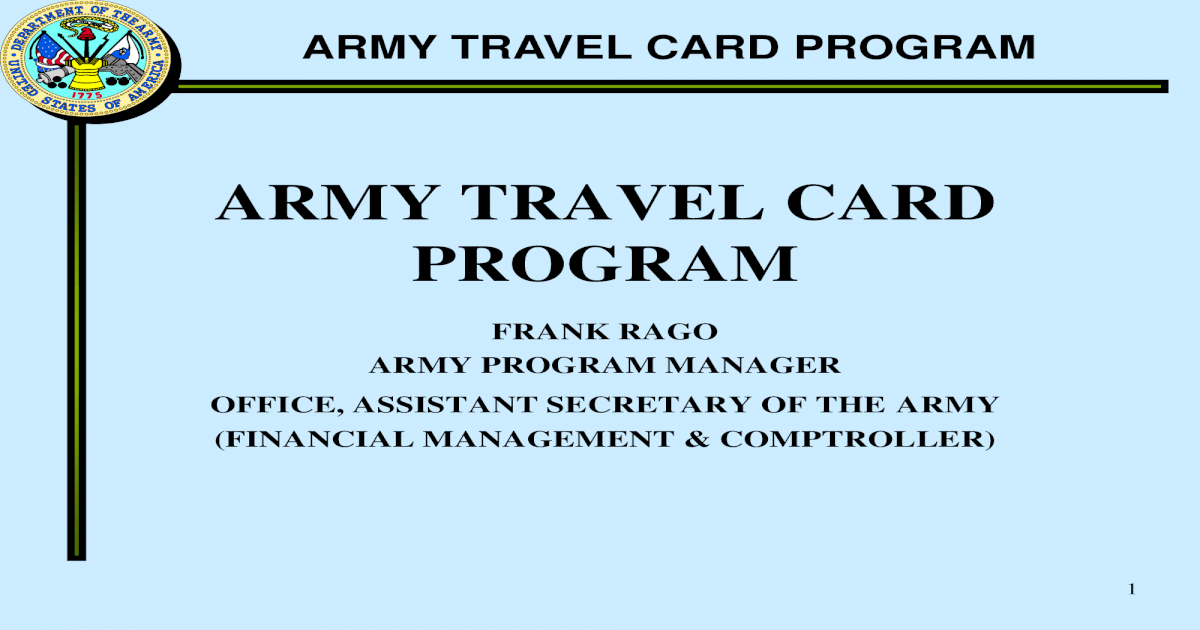 army trax travel card 101