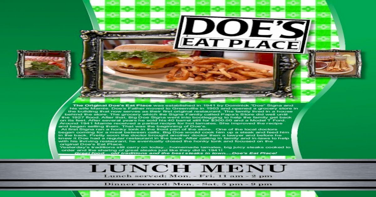 Does Eat Place-Lunch menu - [PDF Document]