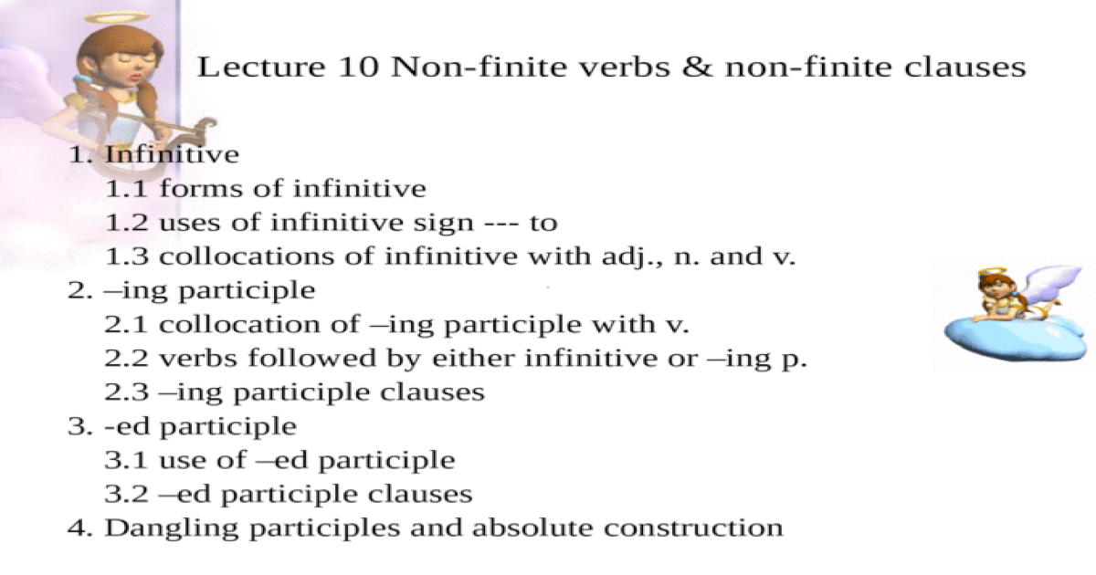lecture 10 non finite verbs non finite clauses 1