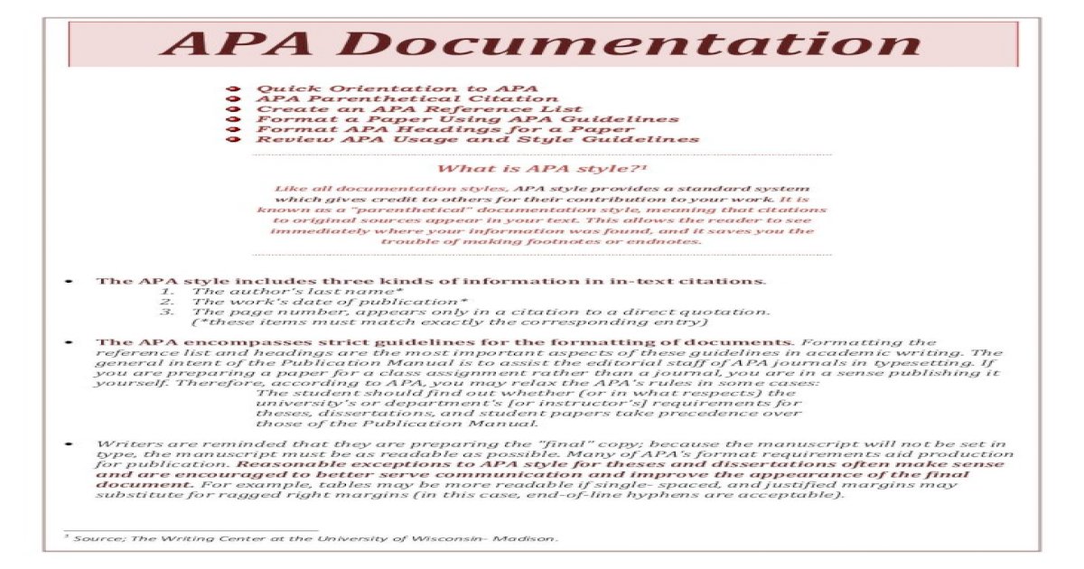APA Documentation Format - [PDF Document]