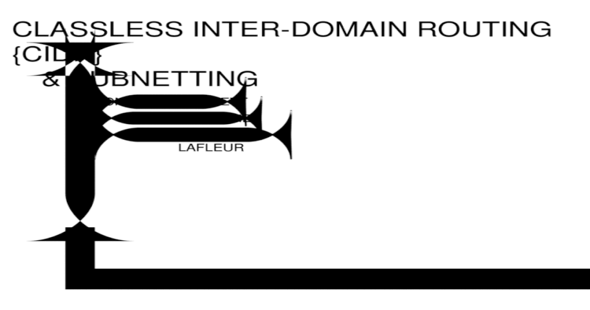 CLASSLESS INTER-DOMAIN ROUTING {CIDR} & SUBNETTING PHILLIP