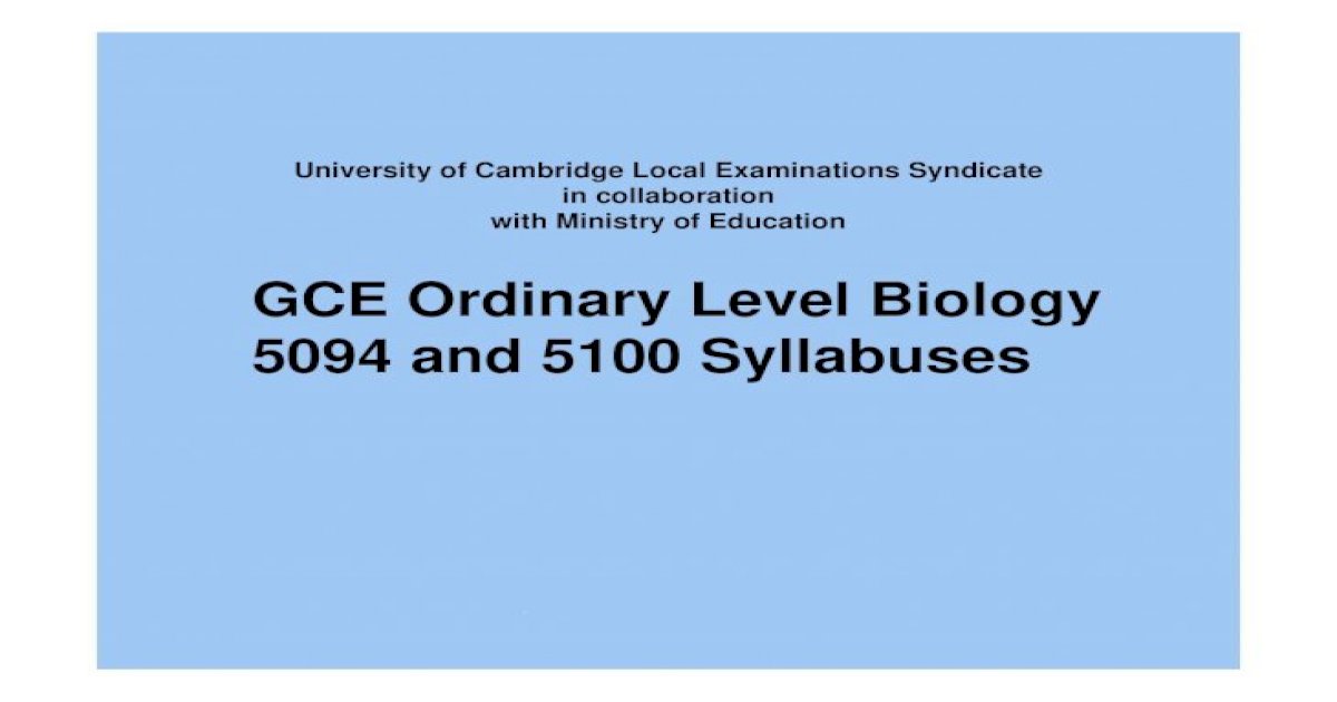 GCE- O Level Biology - PDF Document