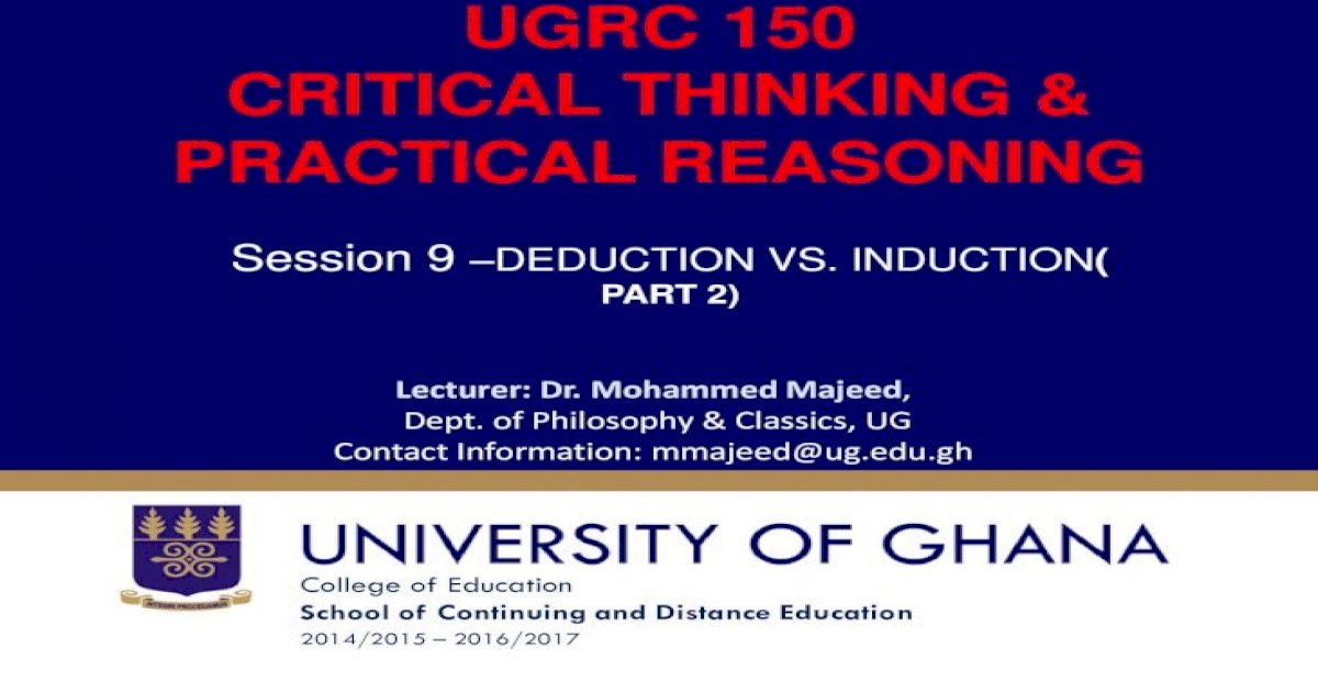 ugrc 150 critical thinking and practical reasoning