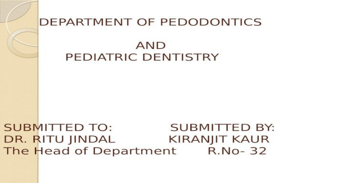 pediatric dentistry thesis topics
