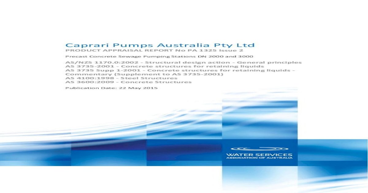 shilling måle Seaboard Caprari Pumps Australia Pty Ltd (Supplement to AS 3735&acirc;&euro;2001) -  [PDF Document]