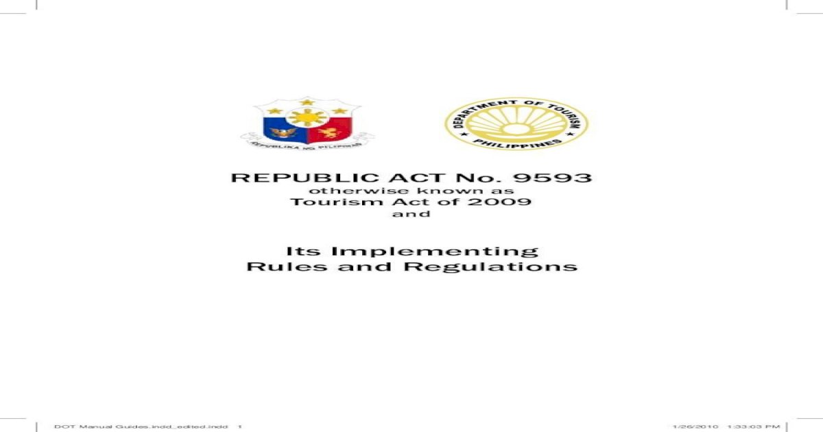 ra 9593 tourism act of 2009