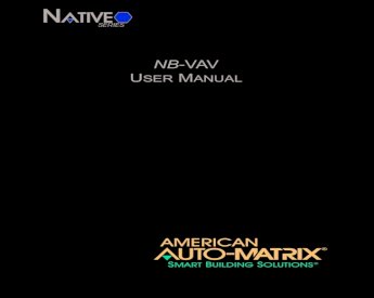 American Auto-Matrix NB-VAVTF Digital Controller