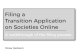 Filing a Transition Application on Societies Online