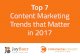 Top Seven Content Marketing Trends that Matter in 2017