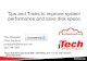 Tips and Tricks to improve system performance and save ... and Tricks to improve system performance and save disk space. Pete Massiello iTech Solutions pmassiello@ 203-744-7854 iTech