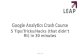 Google Analytics Crash Course - 5 bonus tips, tricks & hacks